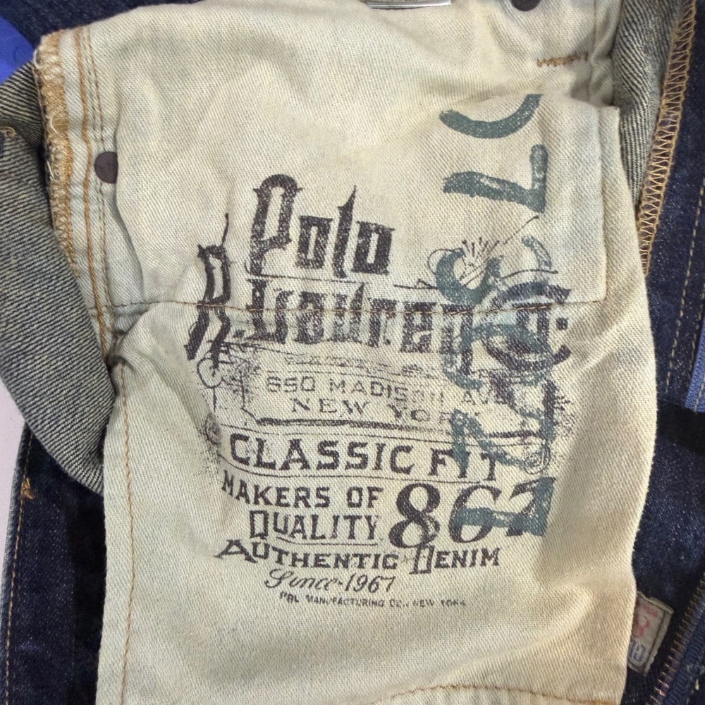 Polo Ralph Lauren Jeans Mens 36x34 Blue Classic 867 Straight Leg Dark Wash RL - Picture 11 of 11